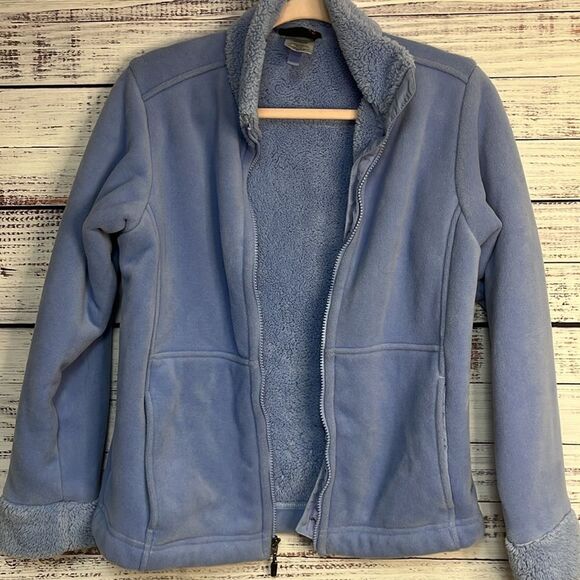 Patagonia Synchilla Fleece Full Zip Jacket Womens M Sherpa Mesh Pockets Blue - Picture 15 of 15